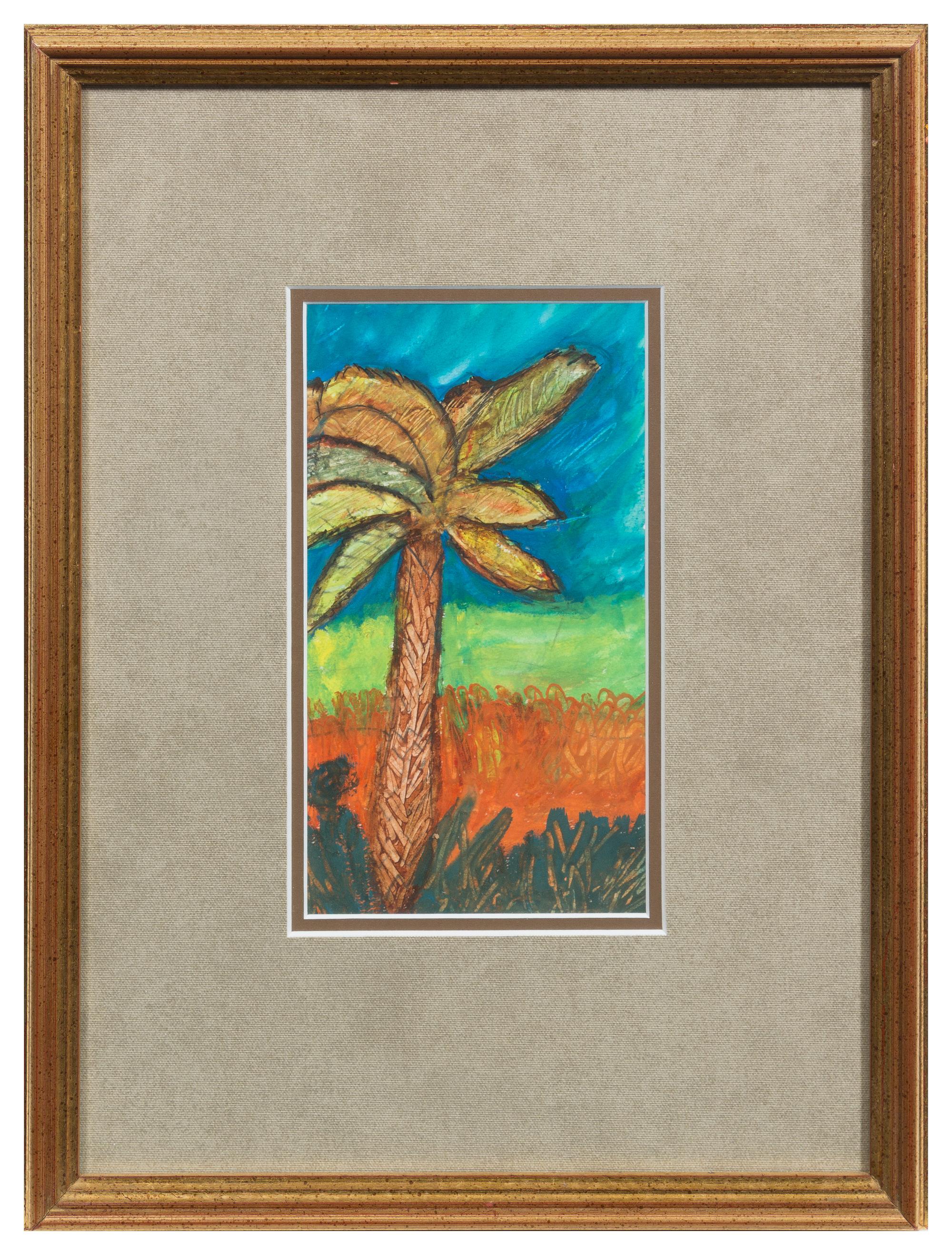Artist Unknown, (20th Century), Beach Scene and Palm Tree (two works) DONATION