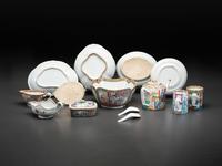 A Collection of Chinese Export Rose Medallion and Famille Rose Porcelain