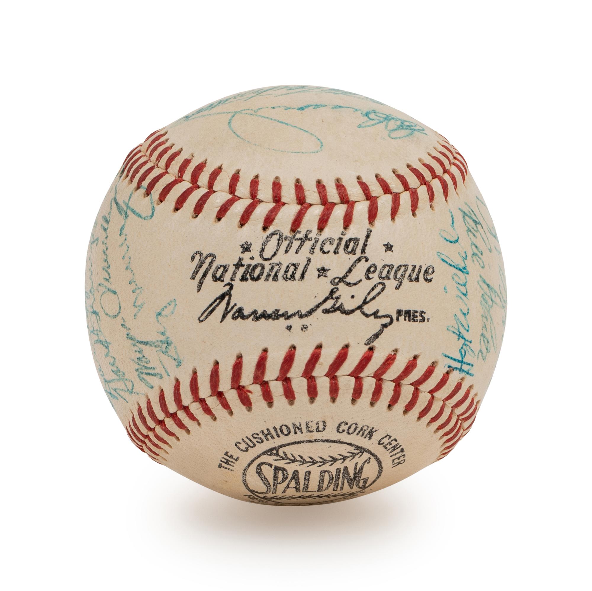 A 1956 New York Giants Team Signed Autograph Baseball Including Willie Mays (BAS Beckett Authentication Services Certified),