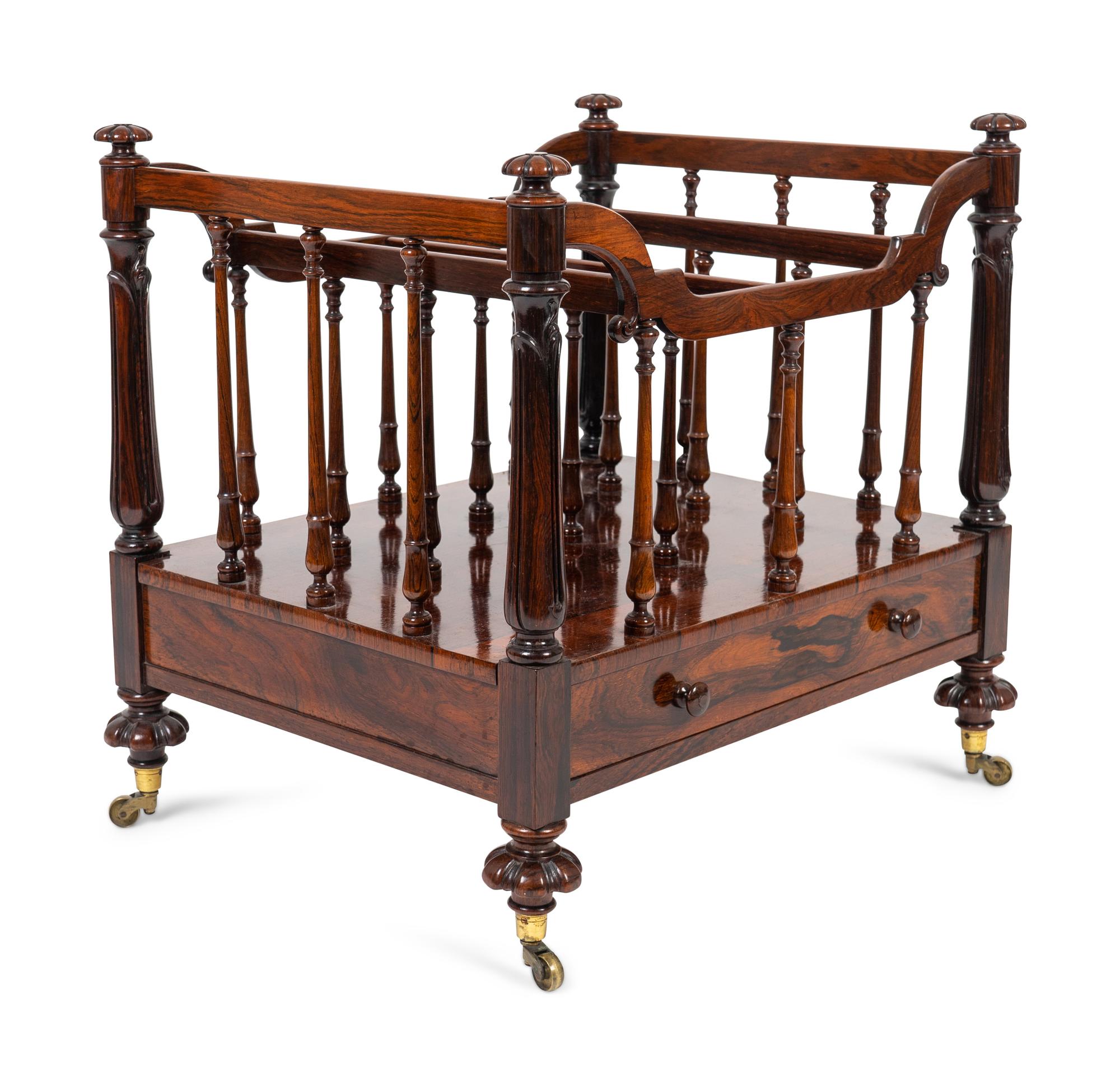 A Regency Carved Mahogany Canterbury Attributed to Gillows — 19TH CENTURY