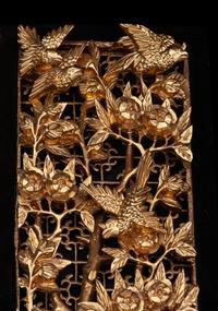 Two Chinese Gilt Wood Panels