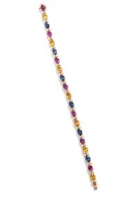 MULTICOLOR SAPPHIRE AND DIAMOND BRACELET