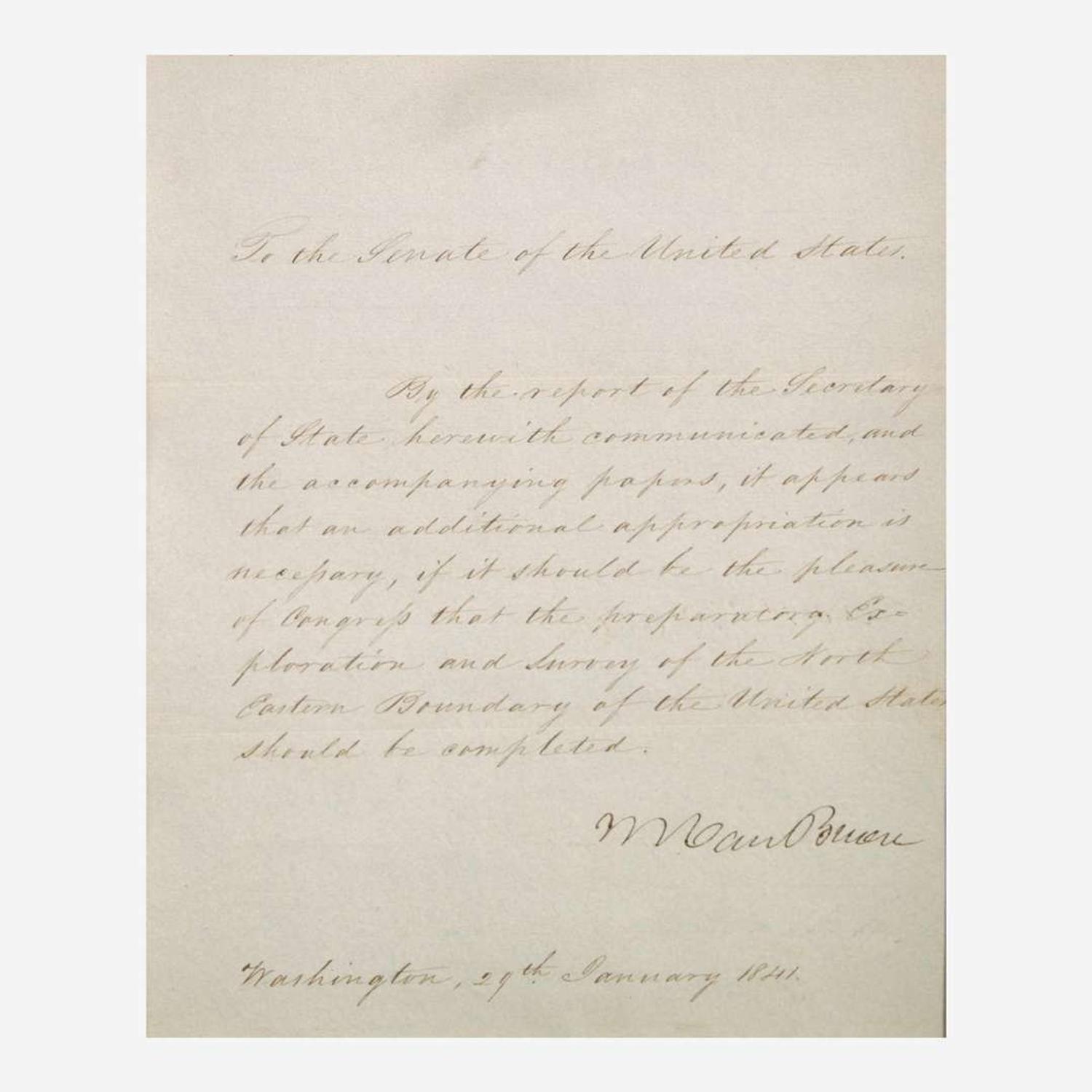 [Presidential] Van Buren, Martin, and John Tyler, and James K. Polk Group of 3 Signed Items