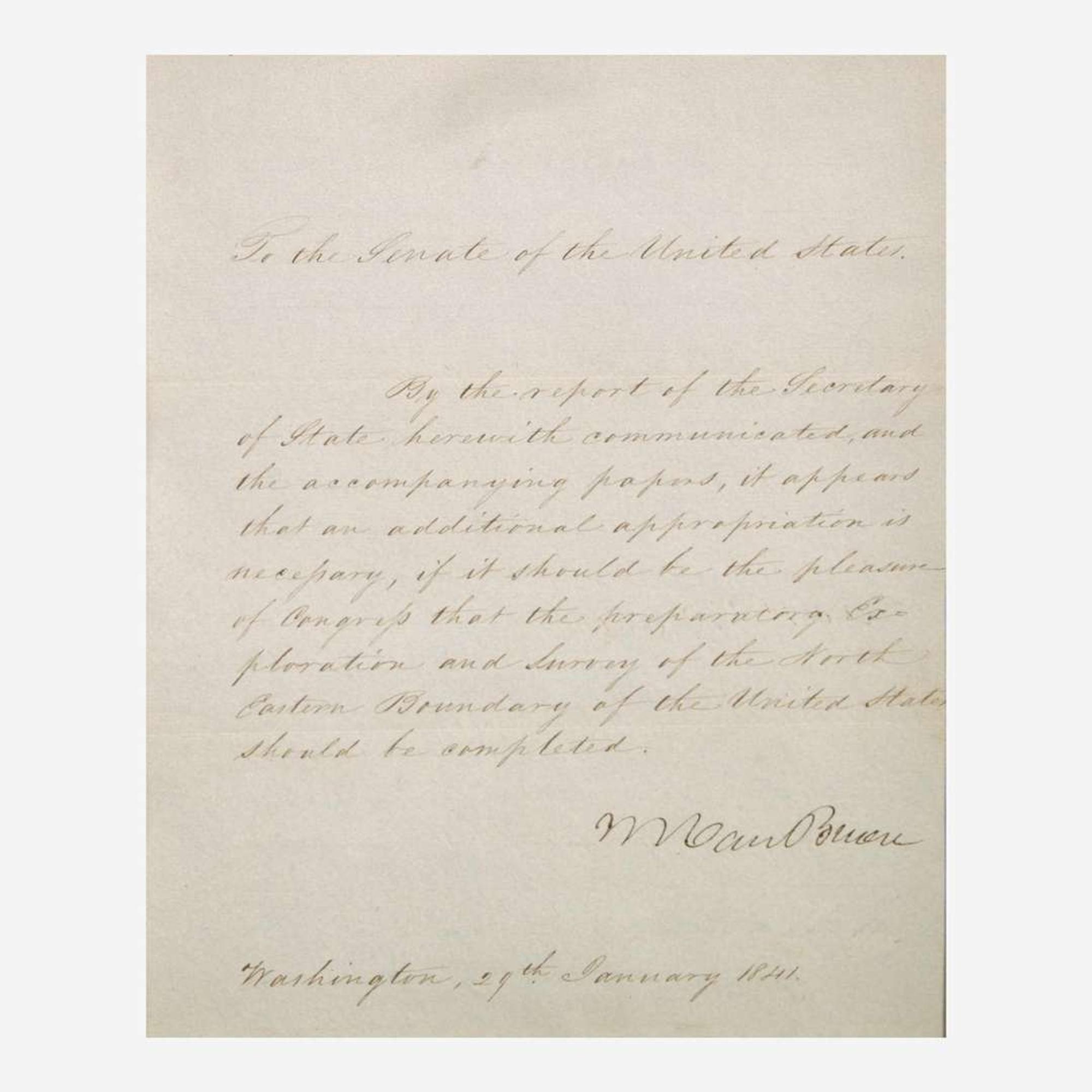 [Presidential] Van Buren, Martin, and John Tyler, and James K. Polk Group of 3 Signed Items
