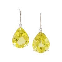 LIME QUARTZ AND WHITE GOLD EARRINGS