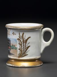 A Laundryman's Porcelain Occupational Shaving Mug Belonging to David Leff