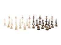 An Italian Murano Glass Chess Set