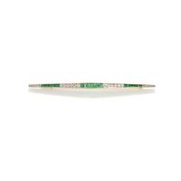 ANTIQUE, EMERALD AND DIAMOND BAR PIN