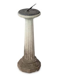 A Bronze Sundial on a Cast Stone Pedestal