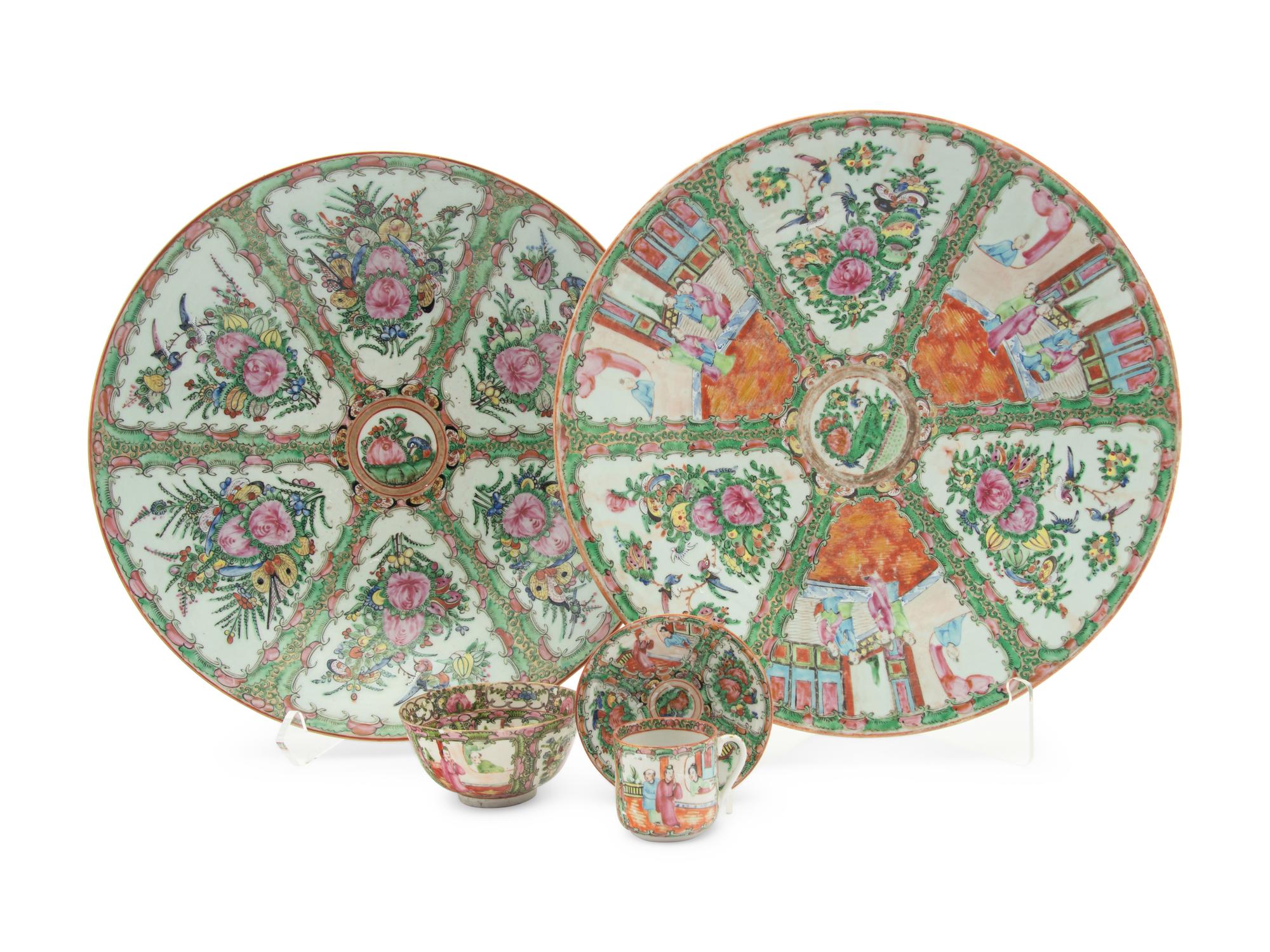 A Group of Rose Medallion Porcelain Articles