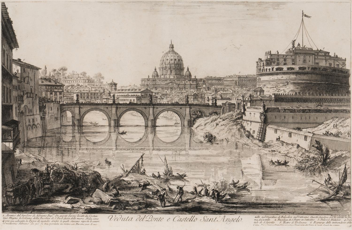 Giovanni Battista Piranesi (Italian, 1720–1778) Five Plates from Vedute di Roma