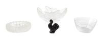 Four Lalique Molded and Frosted Glass Table Articles