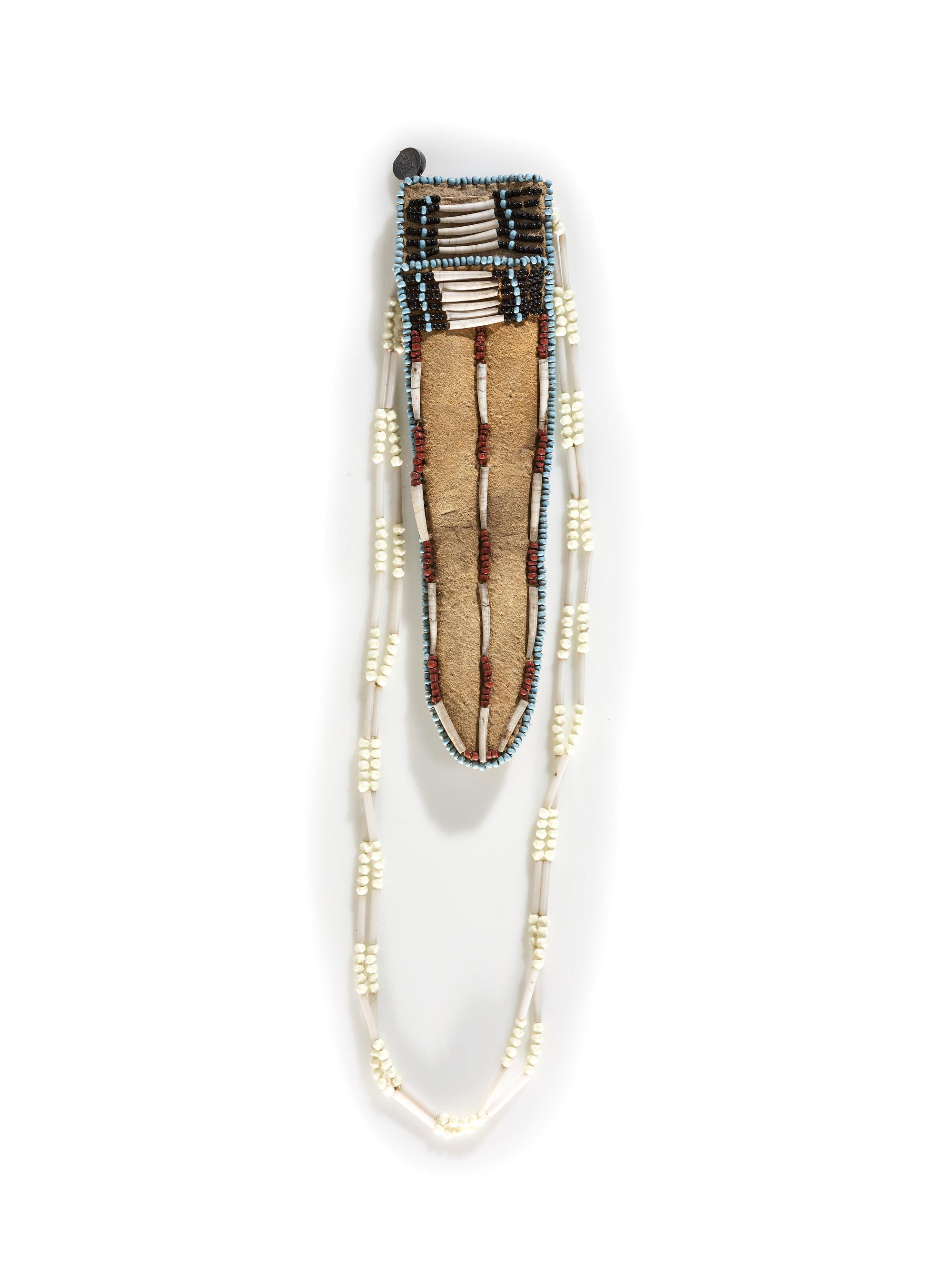 Athabaskan Pony Beaded Hide Neck Knife Sheath