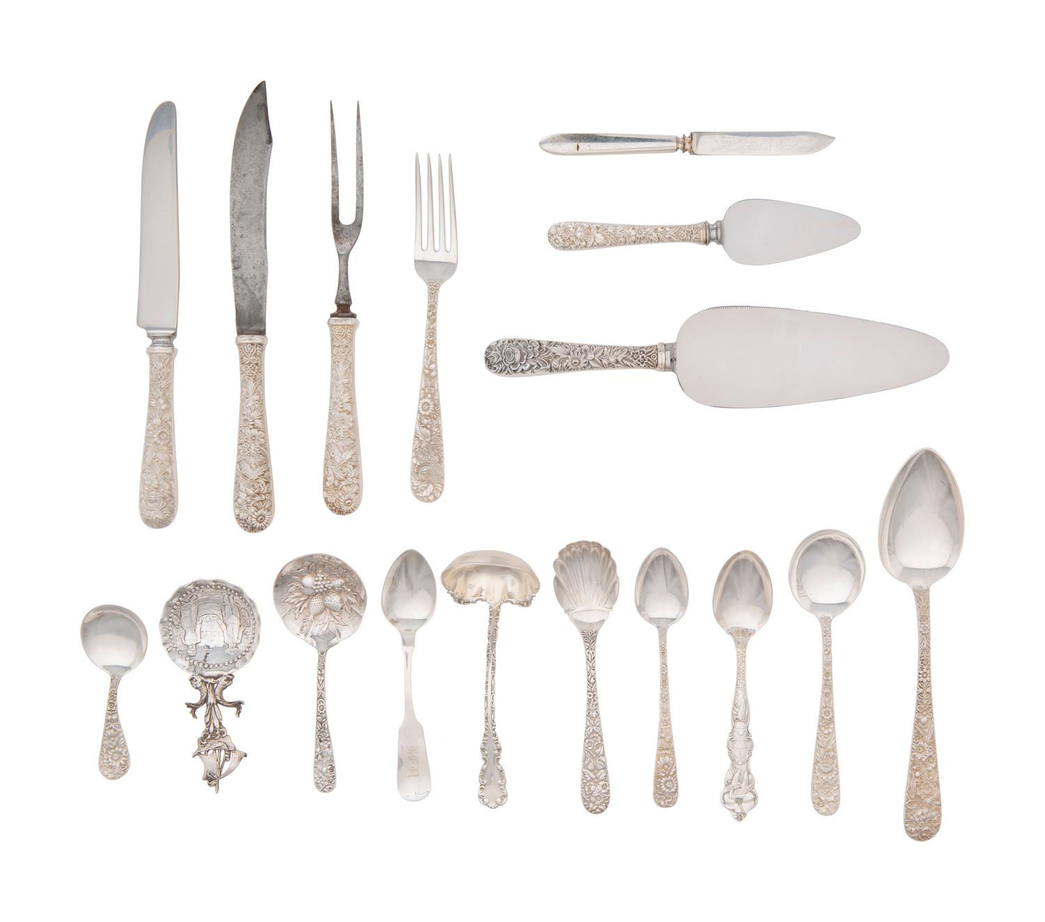 An American Silver Repousse Flatware Service