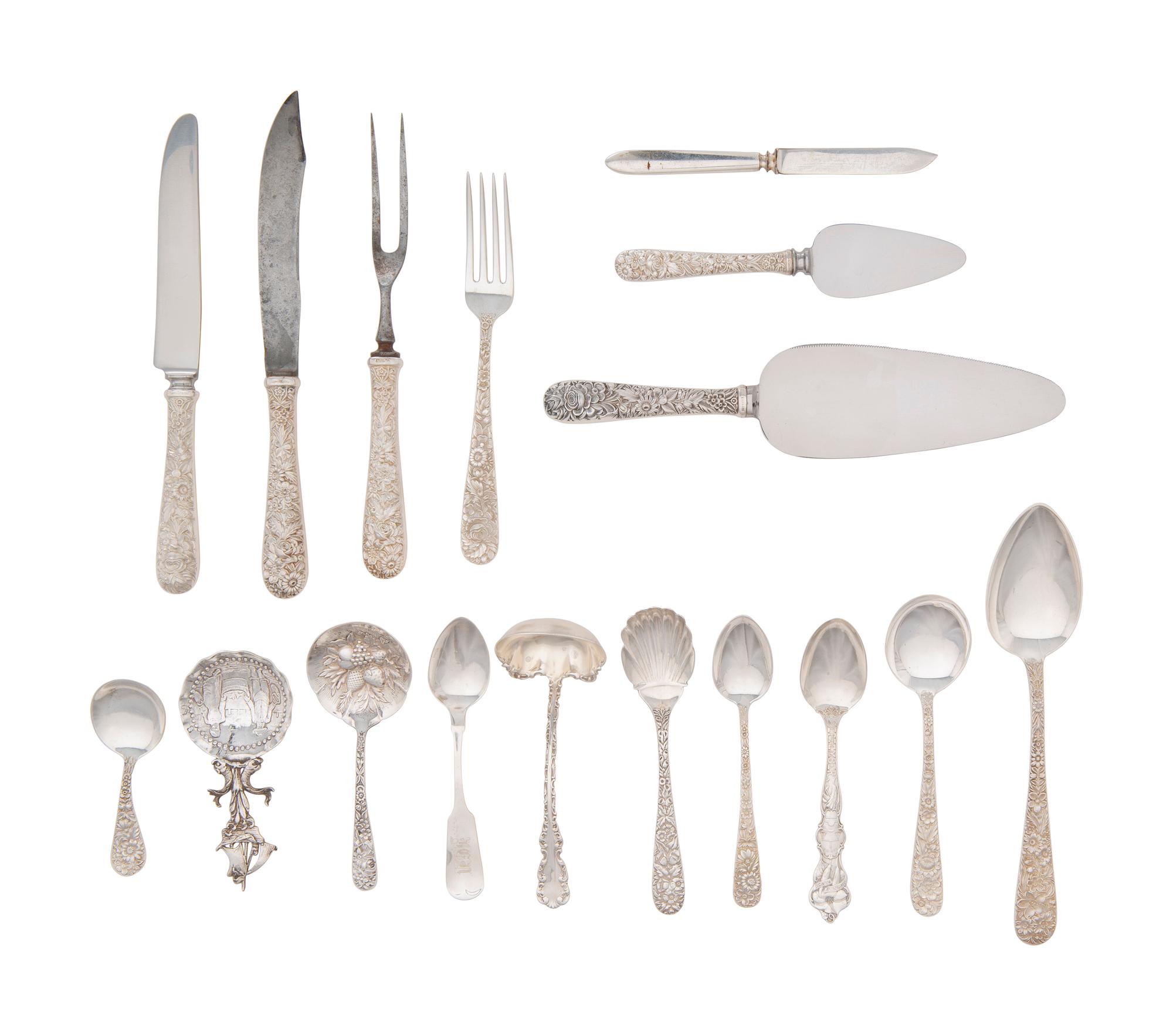 An American Silver Repousse Flatware Service