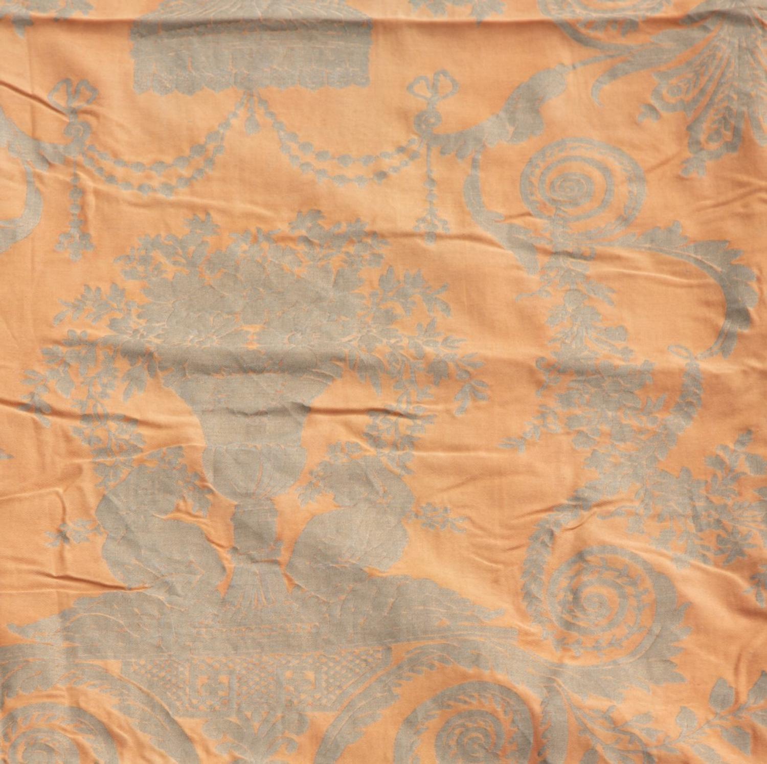 Two Pairs of Fortuny Printed Cotton Lamballe Pattern Drapes — 20TH CENTURY