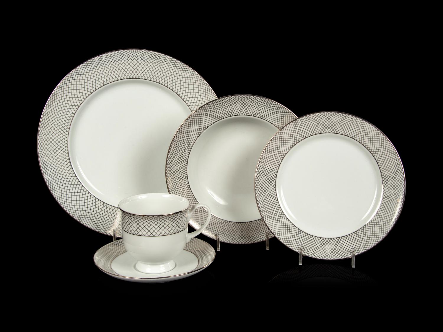 A Rosenthal Platinum Grail Porcelain Dinner Service