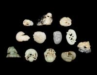 12 Chinese Carved Jade Figures of Animals