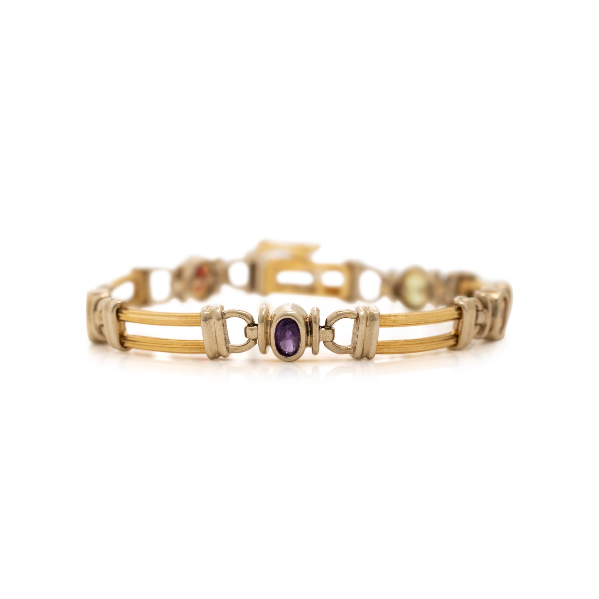 BICOLOR GOLD AND GEMSTONE BRACELET