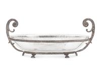 A Silver-Plate and Cut Glass Centerpiece Bowl