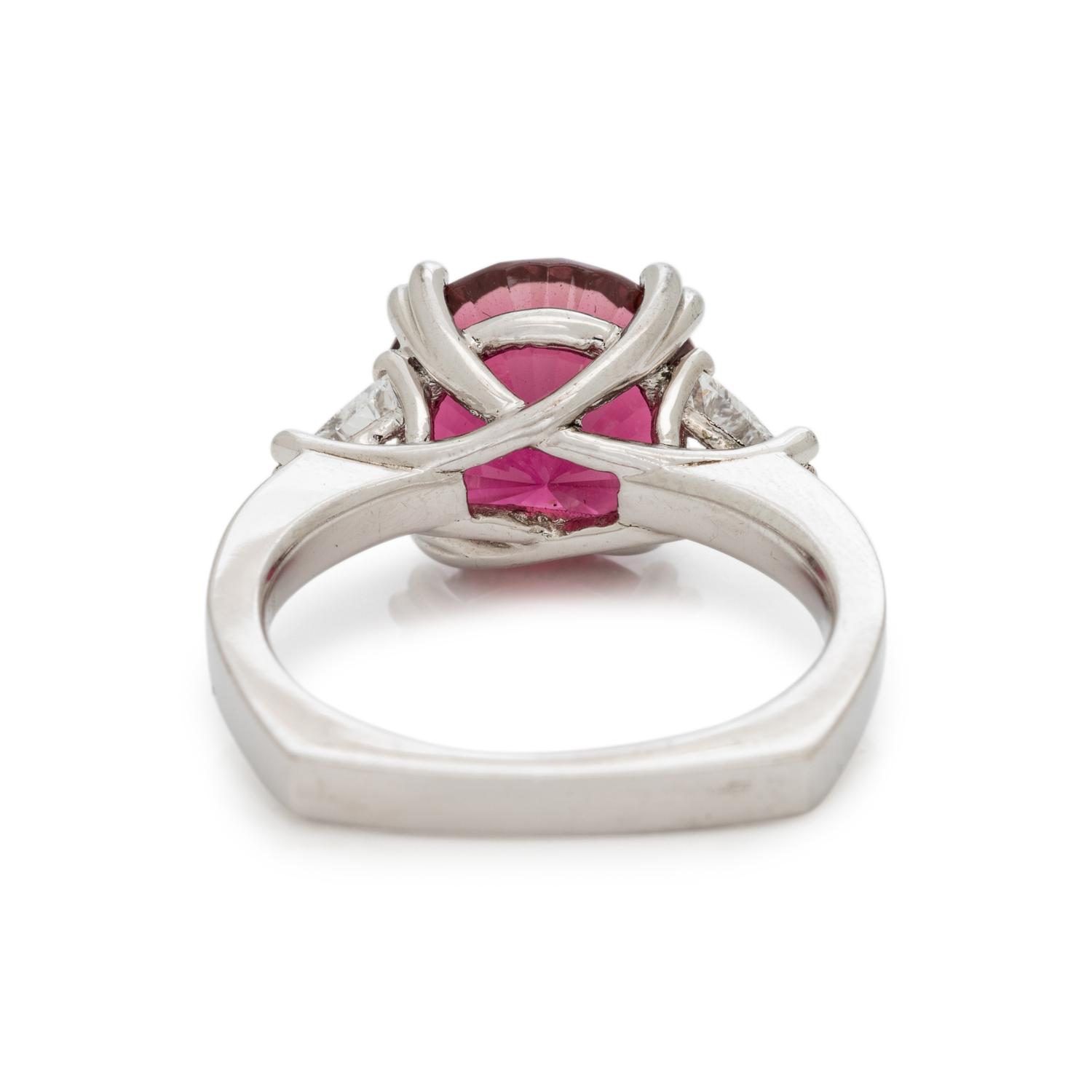 PINK TOURMALINE AND DIAMOND RING