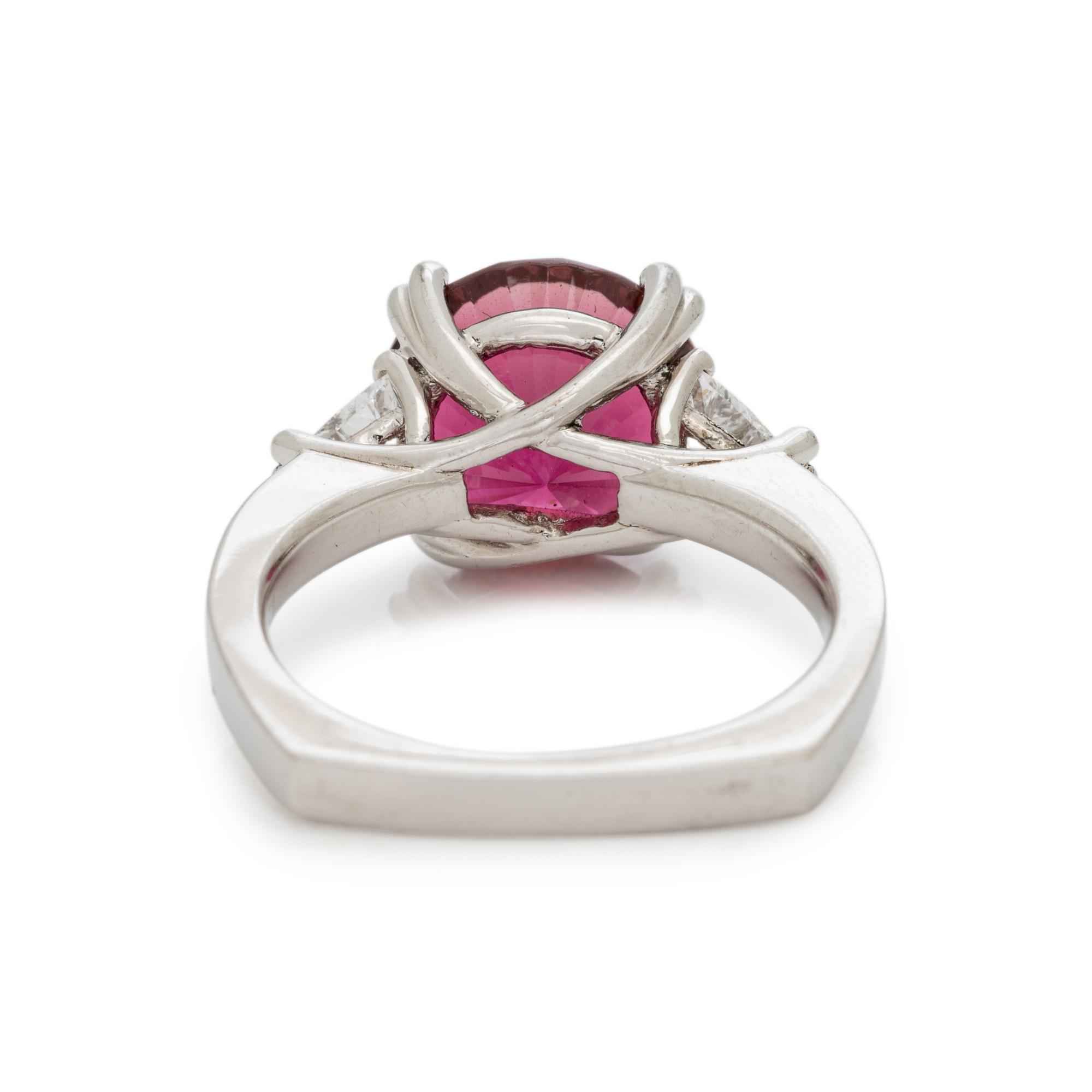 PINK TOURMALINE AND DIAMOND RING