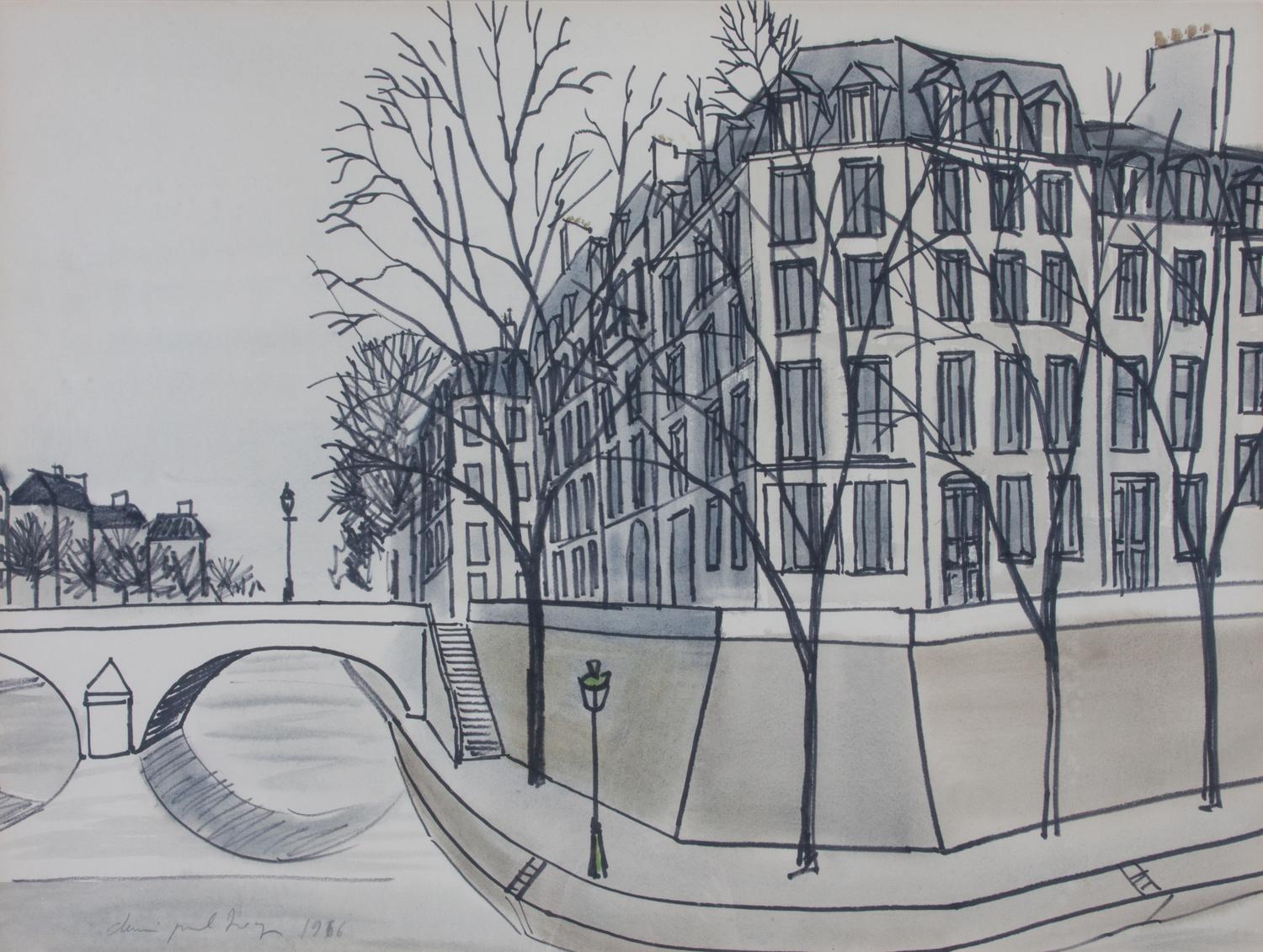Denis Paul Noyer, (French, b. 1940), Streetscape, 1966