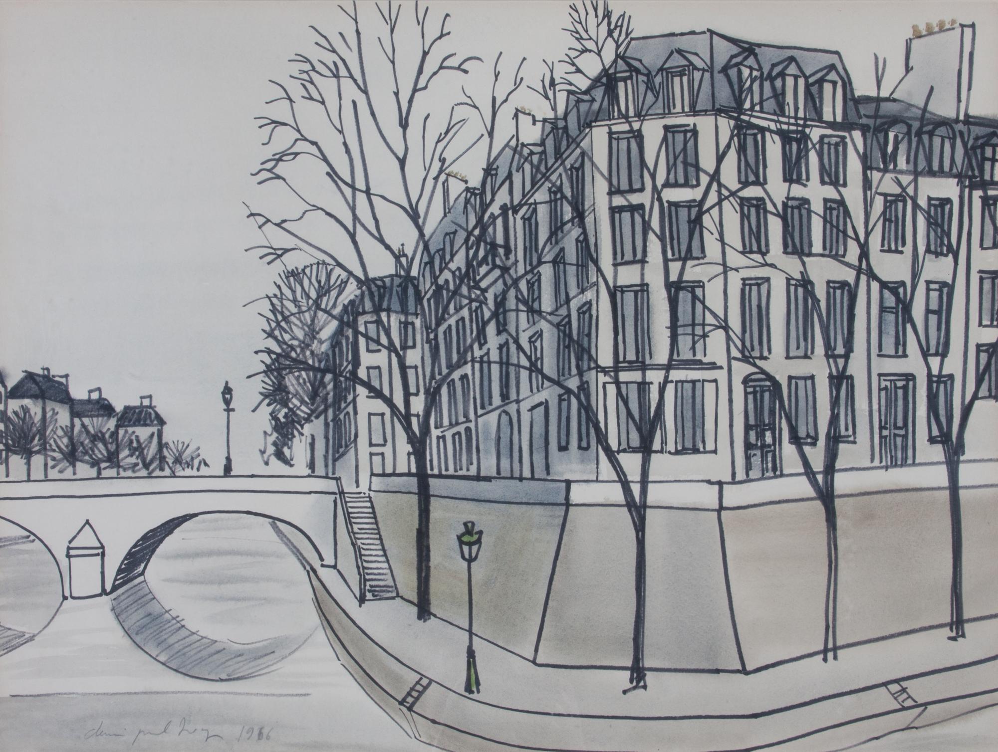Denis Paul Noyer, (French, b. 1940), Streetscape, 1966