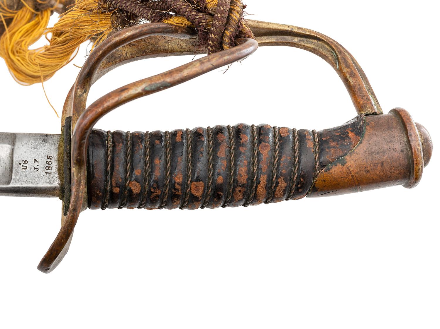[CIVIL WAR]. Model 1860 cavalry saber with possible identification to the Buffalo Soldier 9th Cavalry. Trenton, NJ: Emerson & Silver, 1865.