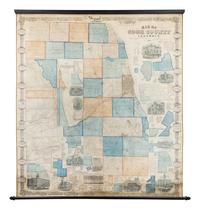 FLOWER, W. L. Map Of Cook County Illinois . [Chicago: S. H. Burnhams and J. Van Vechten, 1862].