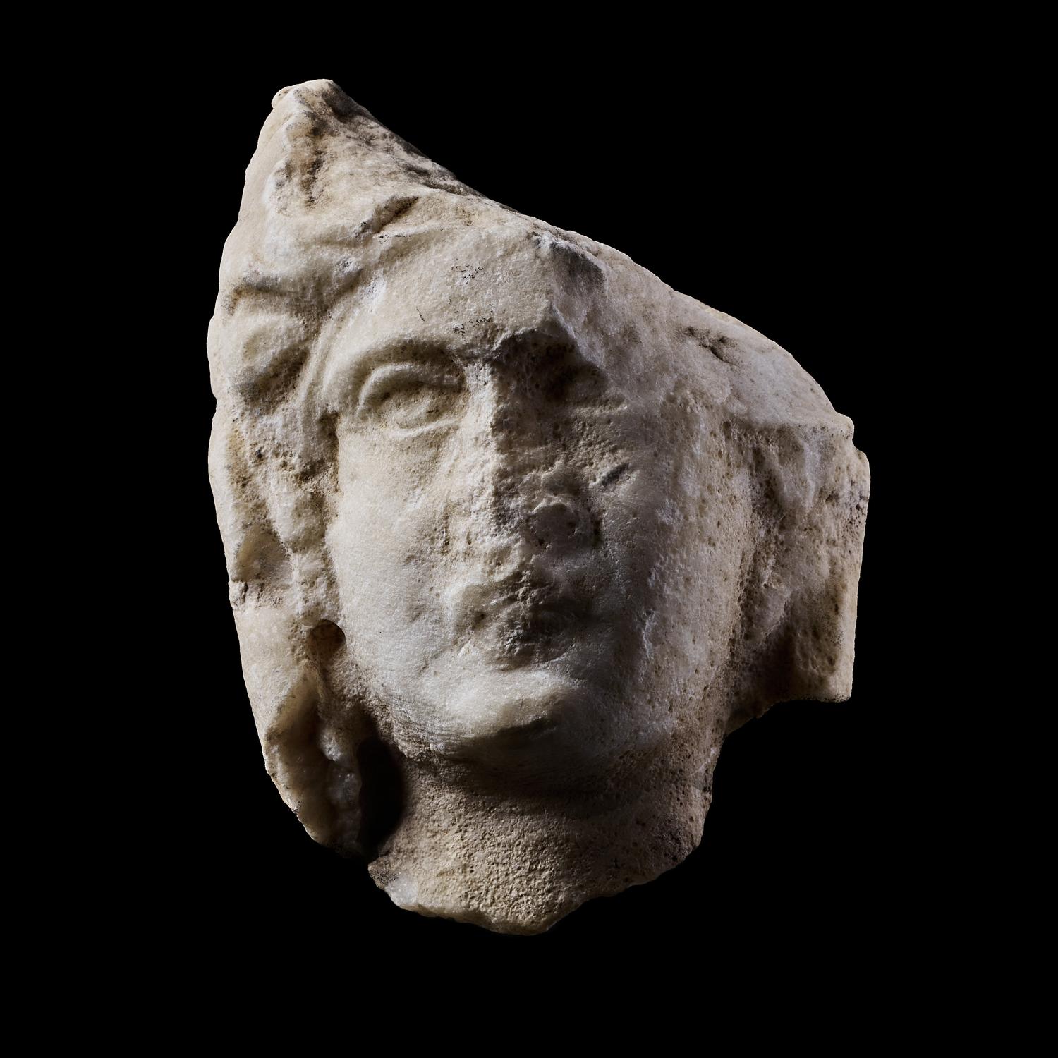 A Roman Marble Head of a Veiled Woman