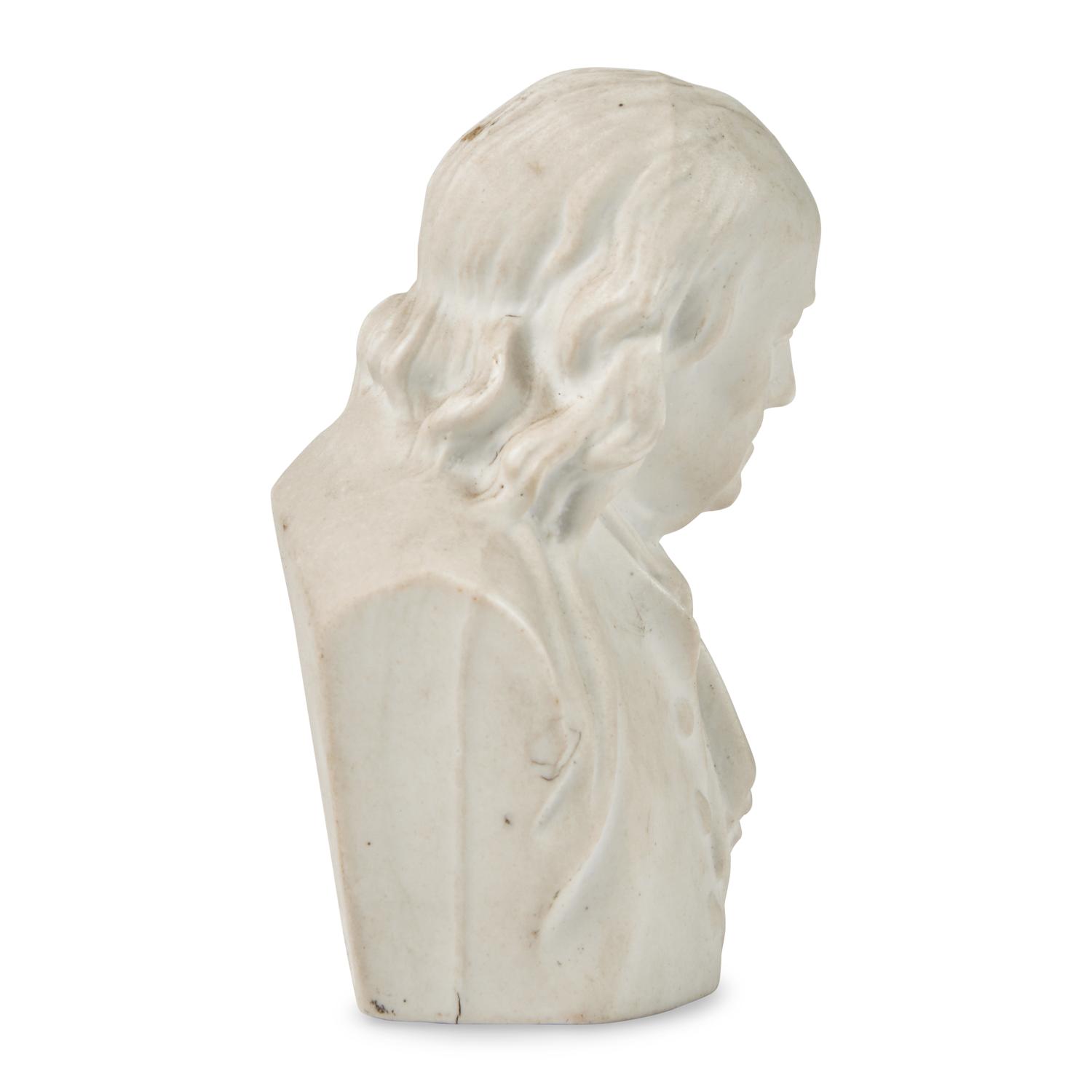 A Small Parianware Bust of Benjamin Franklin