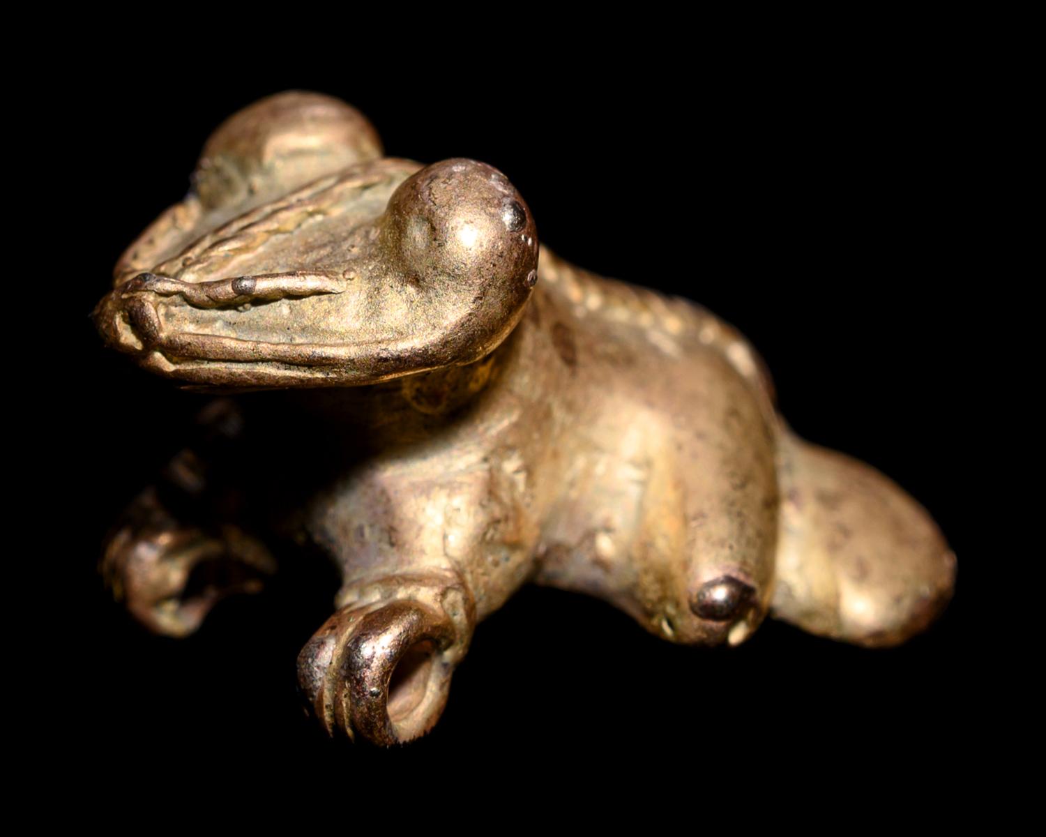 A Veraguas or Diquis Gold Frog Pendant