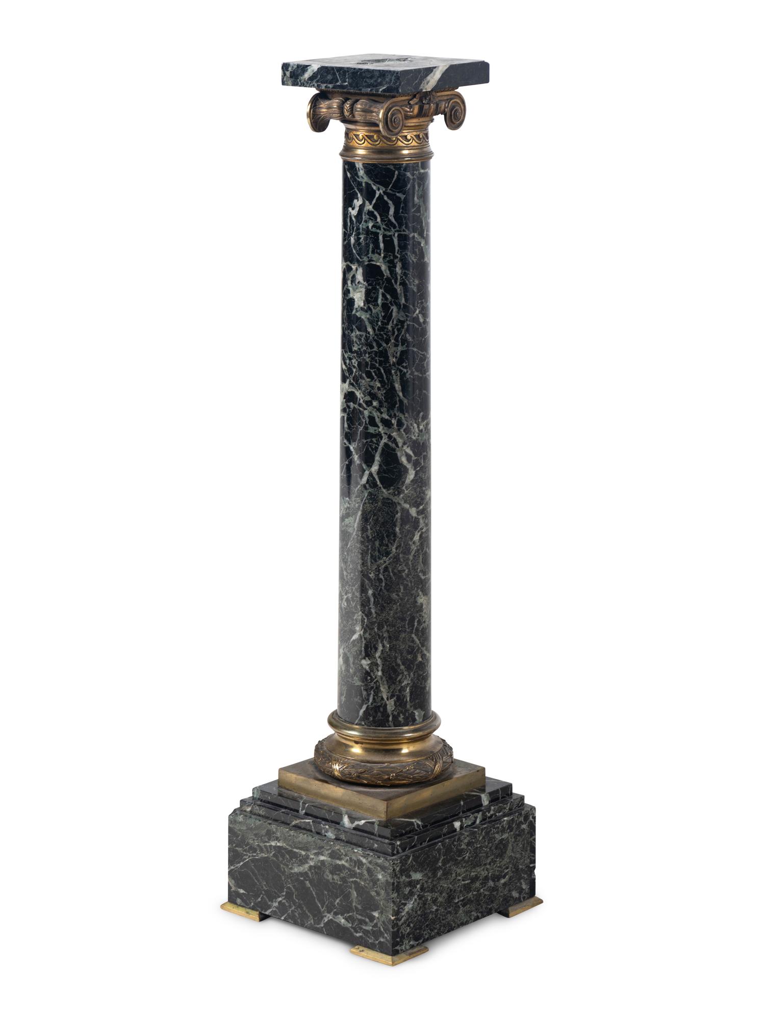 A Gilt Bronze Mounted Marble Pedestal