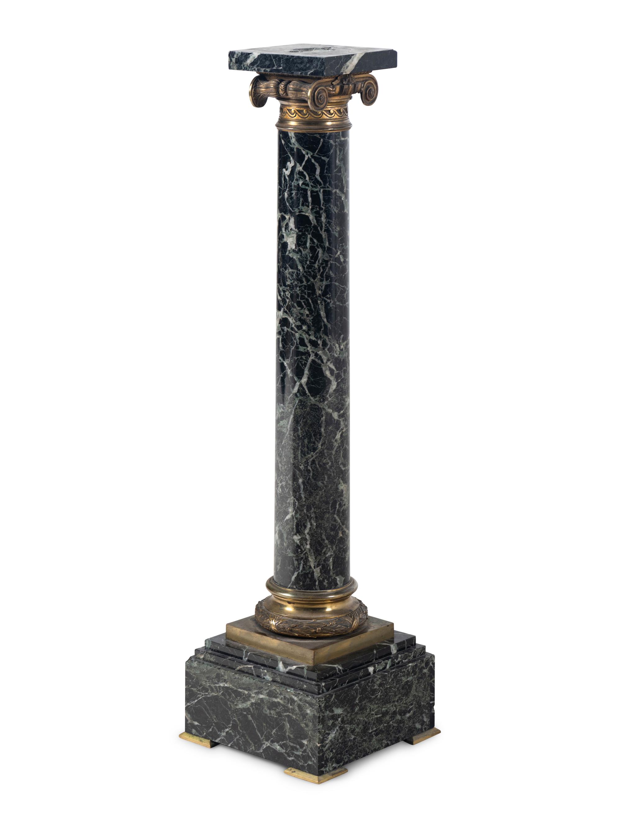 A Gilt Bronze Mounted Marble Pedestal