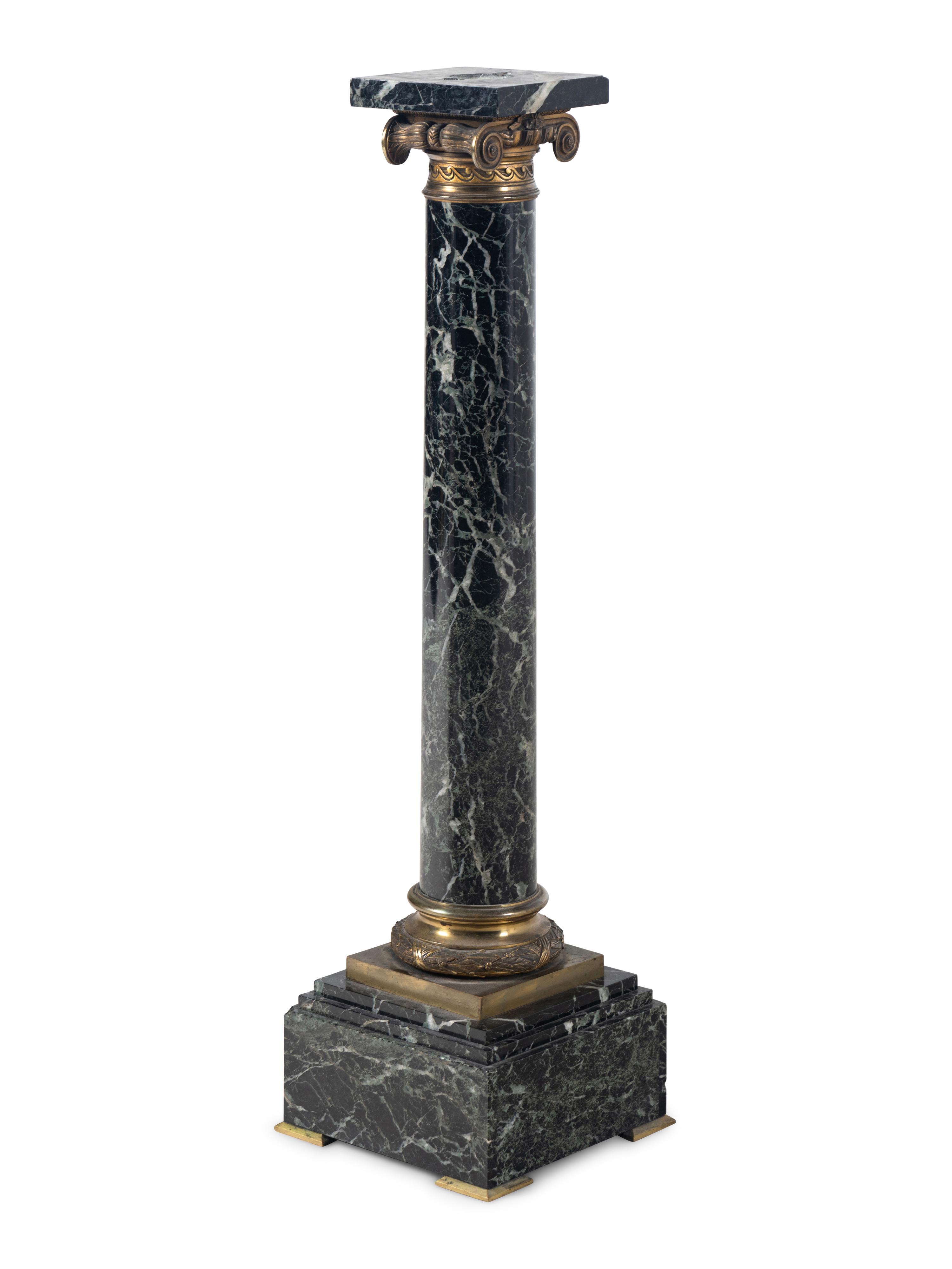 A Gilt Bronze Mounted Marble Pedestal