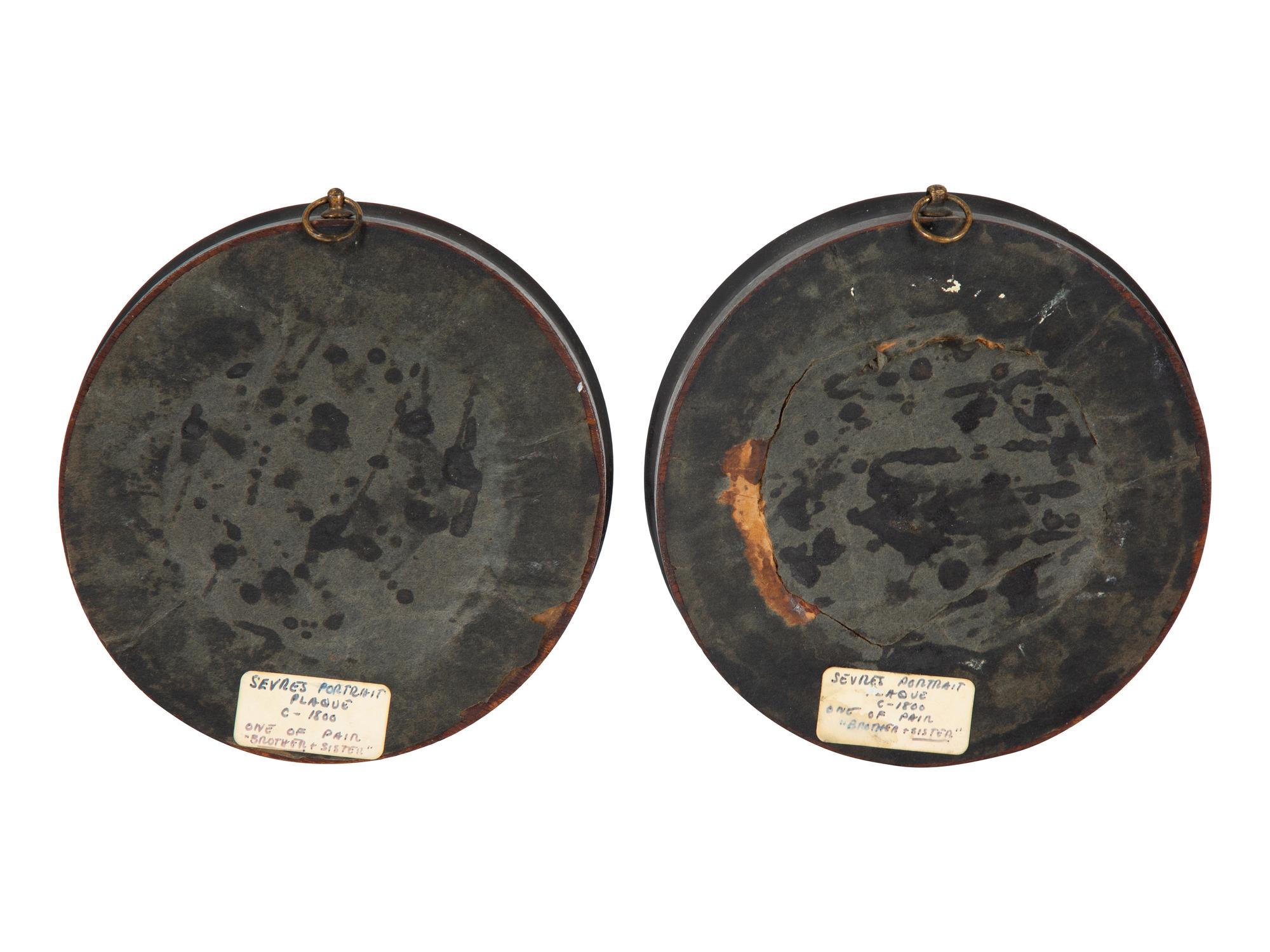 A Pair of Sevres Blue Jasper Porcelain Portrait Roundels — FRANCE, 19TH CENTURY