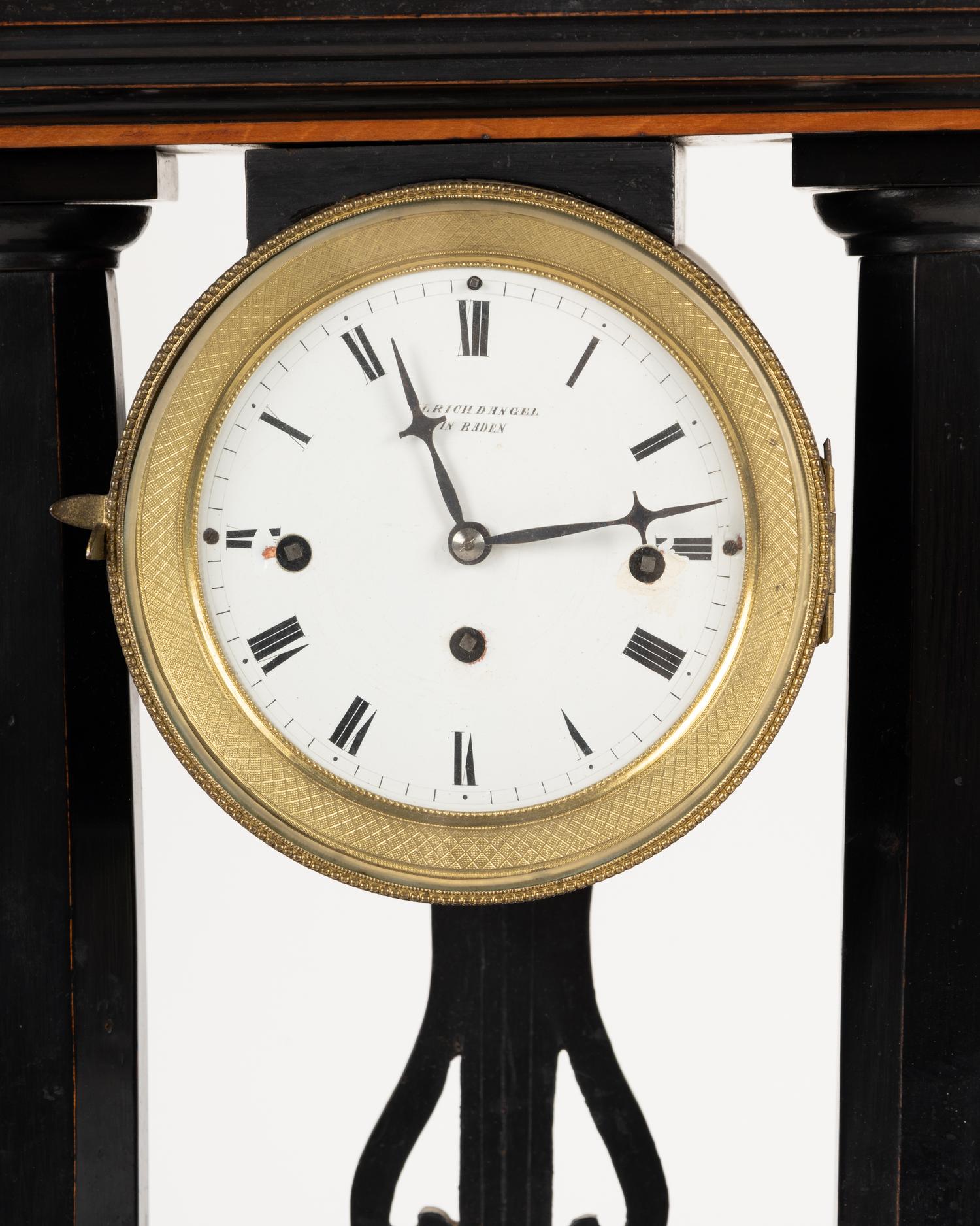 A German Ebonized Cherrywood and Gilt Bronze Mounted Architectural Mantel Clock