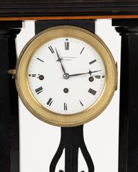 A German Ebonized Cherrywood and Gilt Bronze Mounted Architectural Mantel Clock