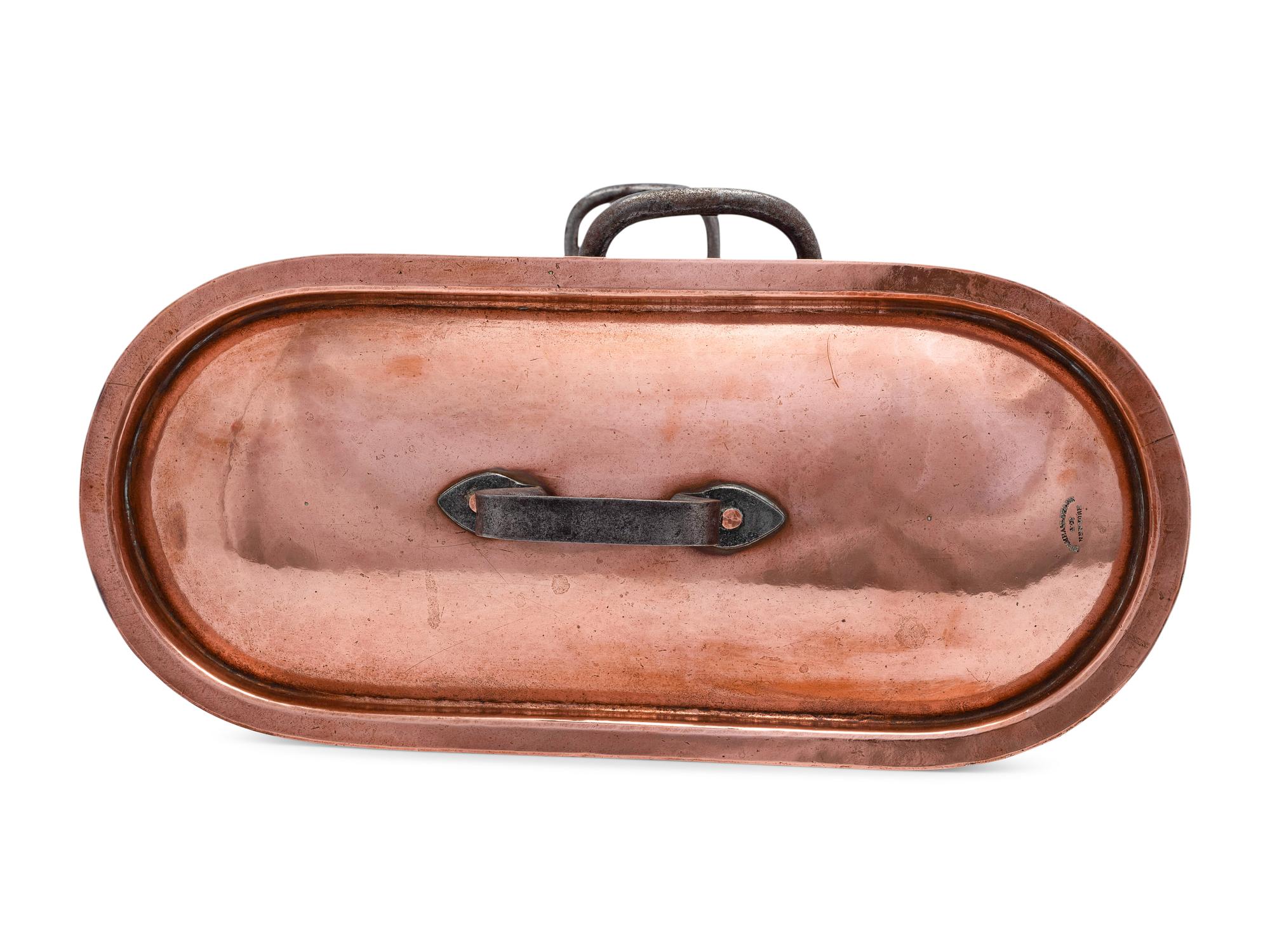 An American Copper Fish Poacher with Cover and Inside Tray