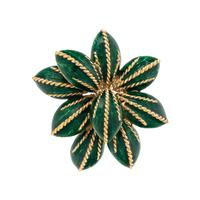 YELLOW GOLD AND ENAMEL BROOCH
