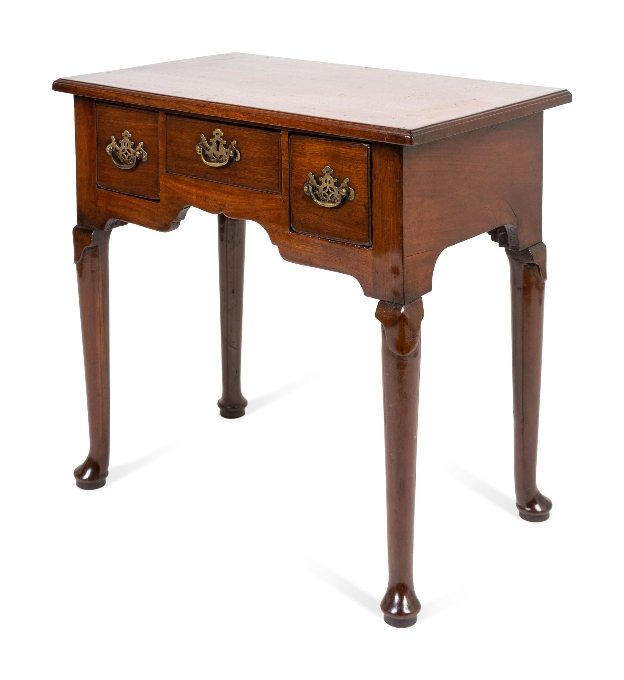 A George III Mahogany Three-Drawer Table