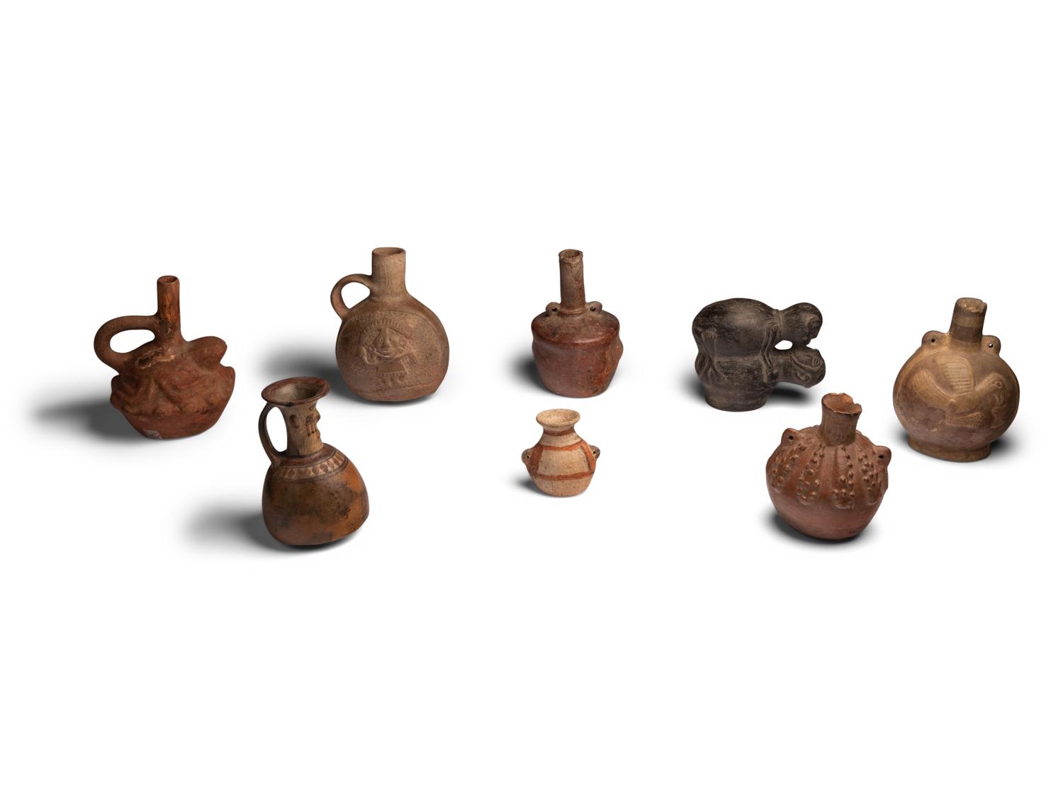 Eight Inca Terracotta Vessels