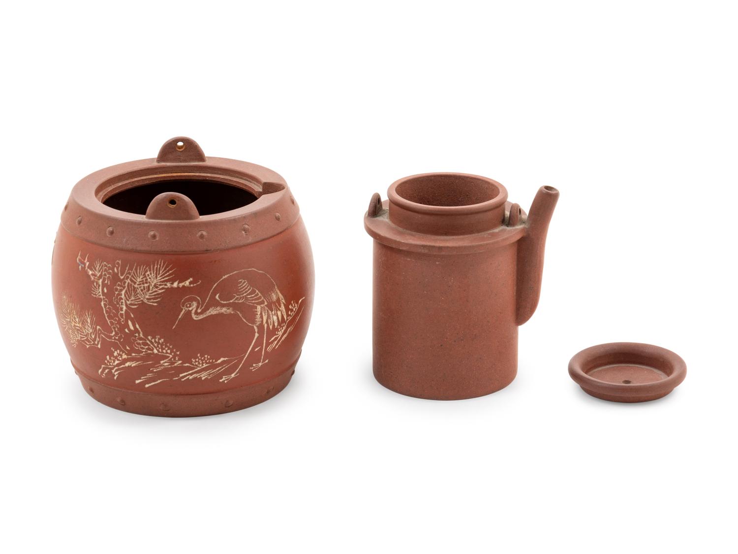 Four Chinese Yixing Pottery Teapots