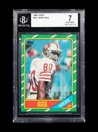 A 1986 Topps Jerry Rice Rookie Football Card No. 161 (BGS 7 NM)