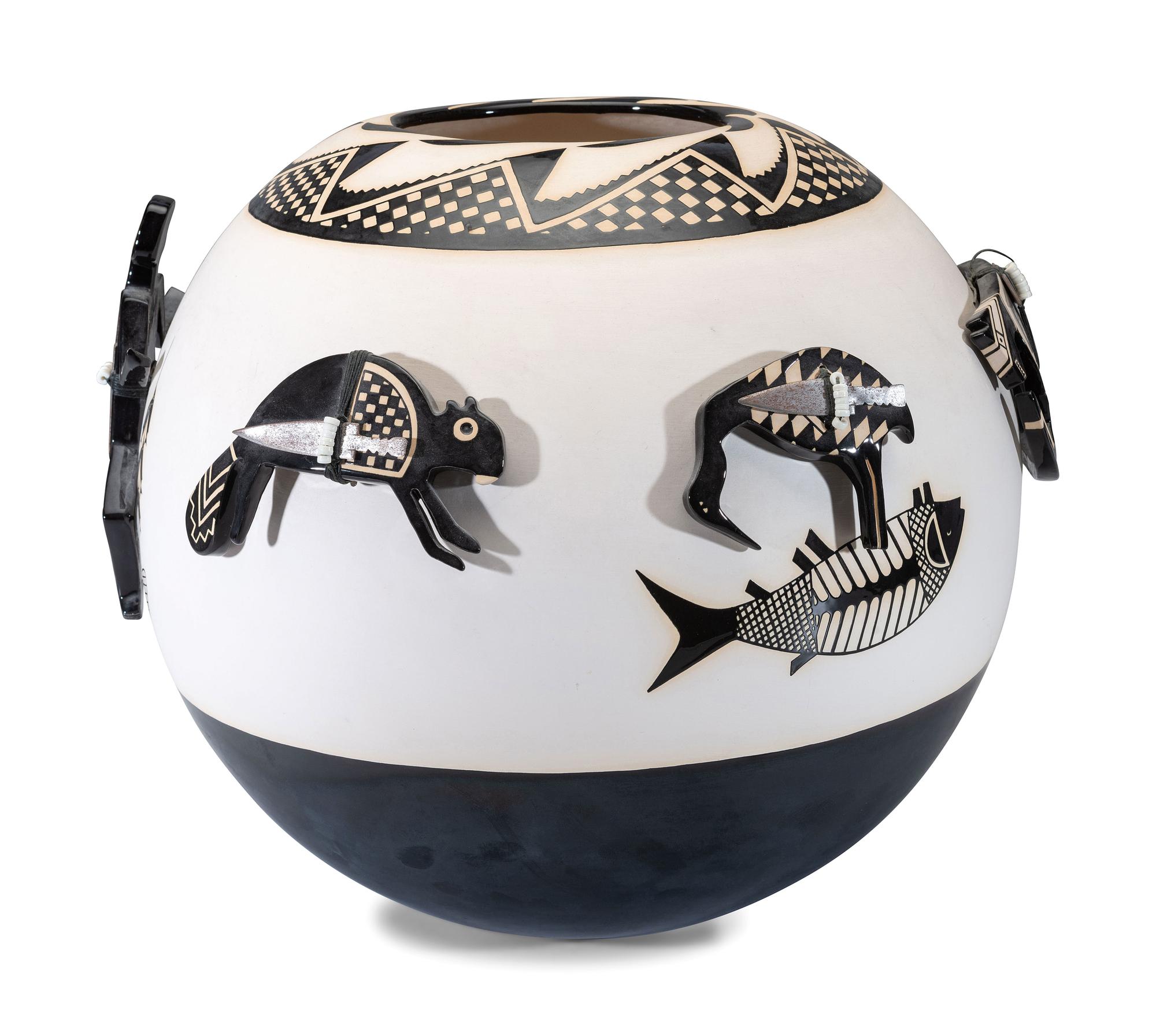 Ceramic Mimbres-Style Pottery Jar