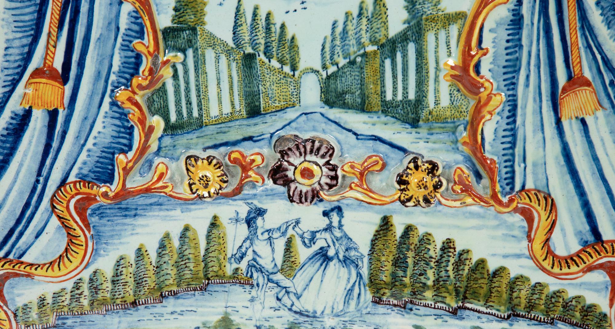 A Pair of Continental Polychrome Faience Wall Plaques
