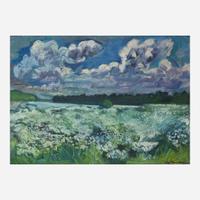 Carl Sprinchorn (American, 1887-1971) Daisy Fields and Clouds