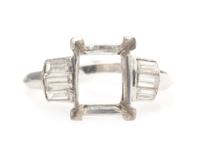 A Platinum and Diamond Ring Setting, 2.40 dwts.