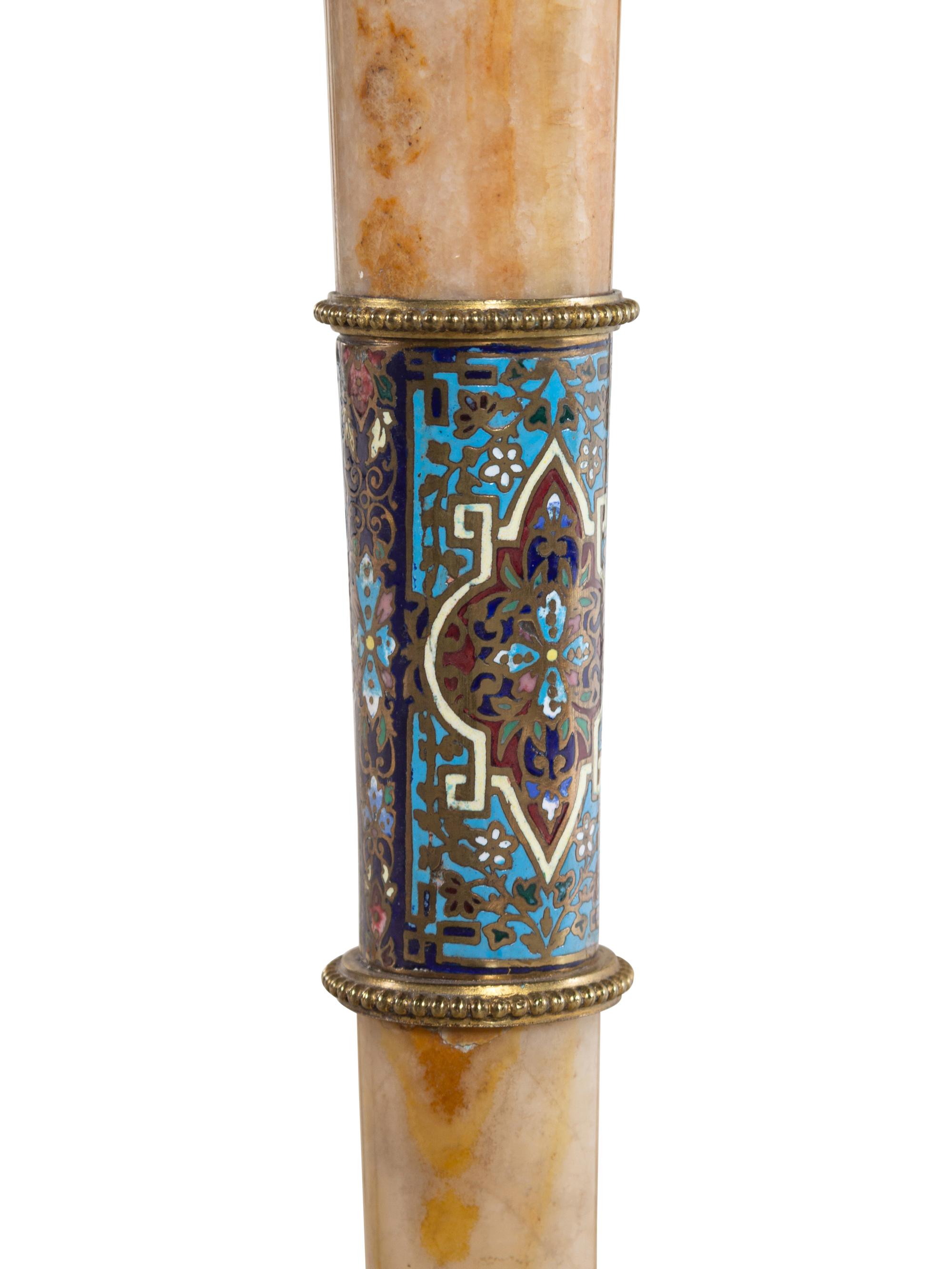 A French Onyx, Gilt Bronze and Champlevé Side Table